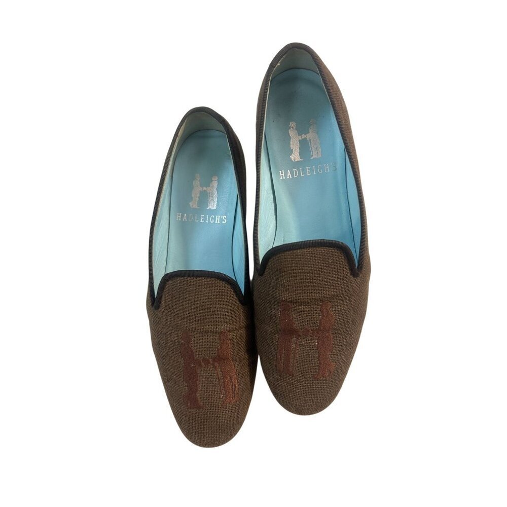 Hadleigh’s Women’s Audrey Slipper Loafers Logo Brown Size 36 US 5.5 6